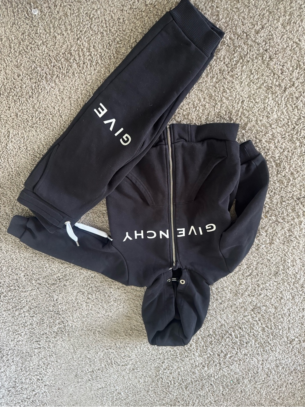 Givenchy Kids Black Hoodie & Joggers with White Logo